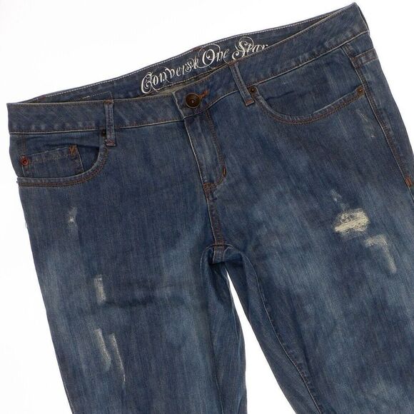 Converse Sheridan Skinny Jeans Size 32 Womens Low Waist Distress Measure 37x30.5 - Picture 2 of 13